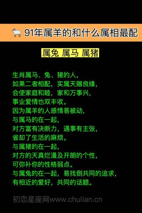 91年女找什么生肖最合适1991年是属相羊,1991年出生的人是辛未年出生