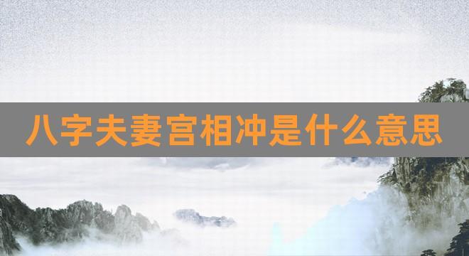 八字夫妻宫相冲是什么意思(八字夫妻宫在哪)