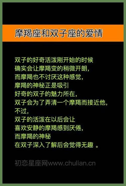 45%双子男和水瓶女配对指数:99%水瓶女和天蝎男配对指数:98%摩羯男和