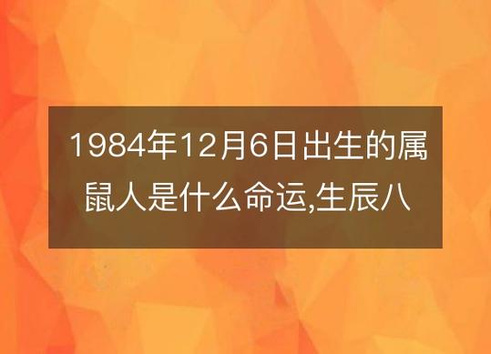 1984年12月6日出生的属鼠人是什么命运,生辰八字五行缺不缺